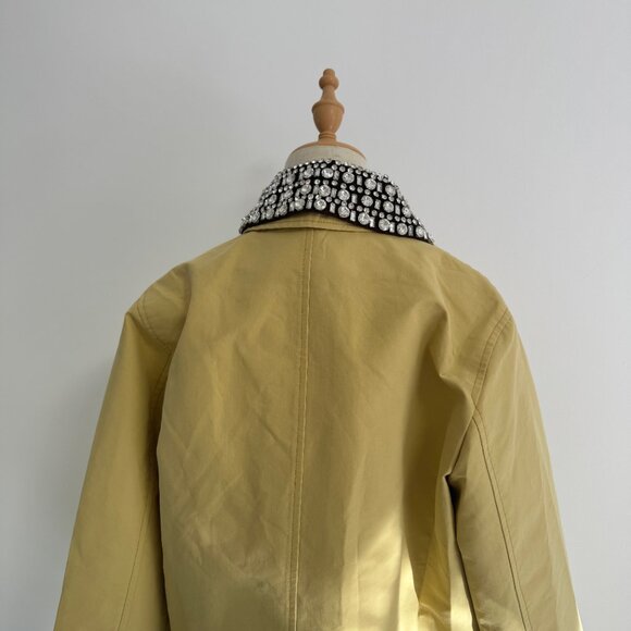 Veronica Beard Arlen Crystal Collar Cotton Dickey Coat - Picture 10 of 14